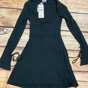 Oh Polly Black Cowl Neck Fit and Flare Dress